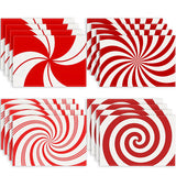 Christmas placemat red candy striped printed table mat holiday table decoration insulated mat coaster - V.I.P Digital Presence