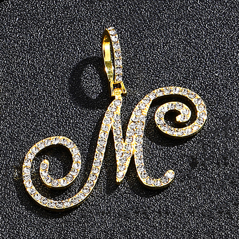 Hip hop accessories grass letter pendant melon seed buckle Cuban chain accessory - V.I.P Digital Presence