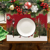 Christmas Snowman Linen Meal Mat Snowflake Grid Printed Table Mat Christmas Party Decoration Insulation Mat Holiday Decoration - V.I.P Digital Presence
