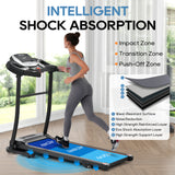 Home folding treadmill with pulse sensor, 2.5-horsepower silent brushless motor, 3-level tilt, 12 preset programs - V.I.P Digital Presence