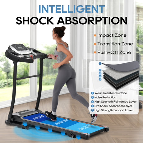 Home folding treadmill with pulse sensor, 2.5-horsepower silent brushless motor, 3-level tilt, 12 preset programs - V.I.P Digital Presence