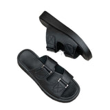 Thick bottomed flat and casual one line drag Velcro beach cooldown - V.I.P Digital Presence