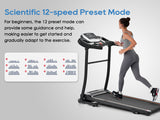 Home folding treadmill with pulse sensor, 2.5-horsepower silent brushless motor, 3-level tilt, 12 preset programs - V.I.P Digital Presence