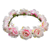 Bohemian Beach Rose Blossom Hair Hoop Bride Flower Ring Hair Strap - V.I.P Digital Presence