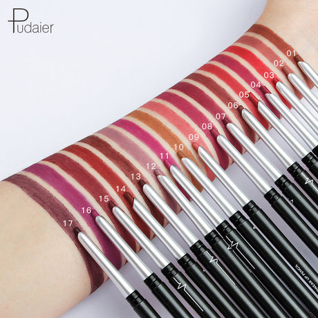 Pudaier Stereo Matte 17 Color Lip Liner Pen Automatically Do Not Faint Eye Shadow Eyeliner Lipstick Red Lipstick - V.I.P Digital Presence