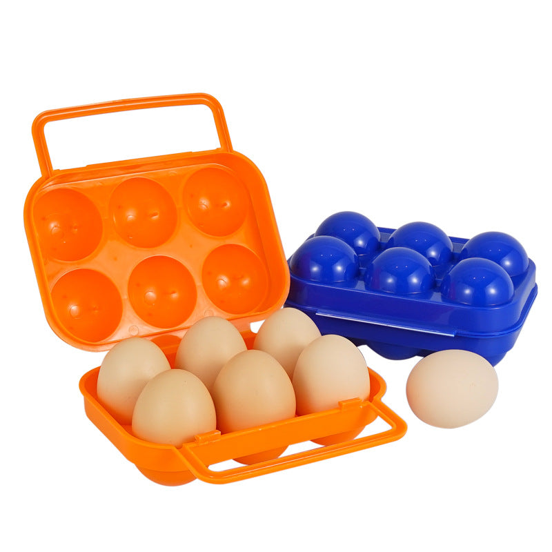 Huevera portátil de 6 rejillas para exteriores, bandeja protectora para huevos, nueva bandeja para huevos de material PP para el hogar. 