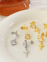 Zircon Copper Geometric Drop Earrings - V.I.P Digital Presence