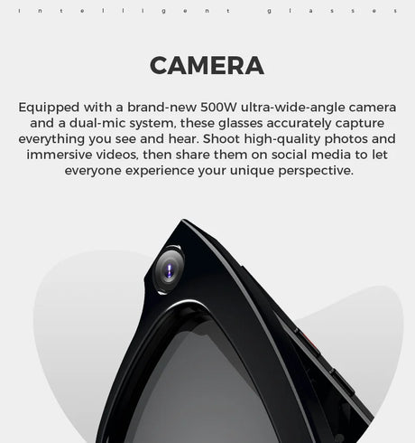 Bluetooth AI shooting glasses Bluetooth call voice assistant real-time translation 5-megapixel shooting stabilization - V.I.P Digital Presence