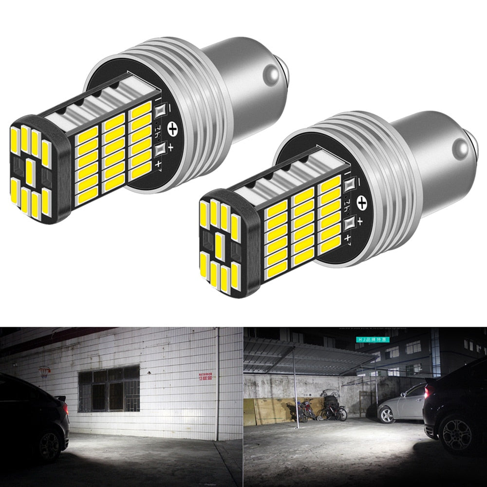 2pcs P21W 1156 BA15S LED Bulbs Car Lights Turn Signal Reverse Brake Light R5W 4014 LEDs 12V DC Automobiles Lamp DRL for Skoda - V.I.P Digital Presence