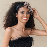 Fashionable leopard print fabric flower headband - V.I.P Digital Presence