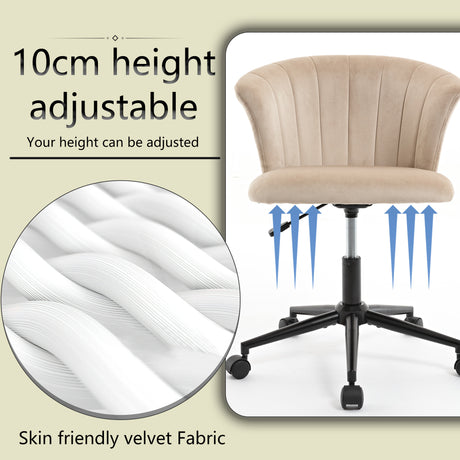 Home Office Chair, Velvet Fabric Swivel Flower Shape Computer Desk Chair for Home Office or Bedroom - V.I.P Digital Presence
