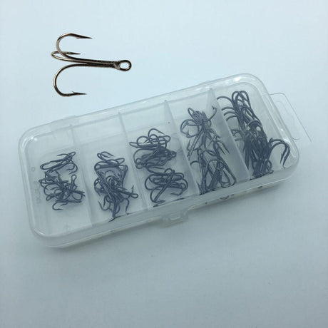 Rompin 50pc/boxFishing Hook High Carbon Steel Treble Round Bent Treble Saltwater Bass 2#-10# - V.I.P Digital Presence