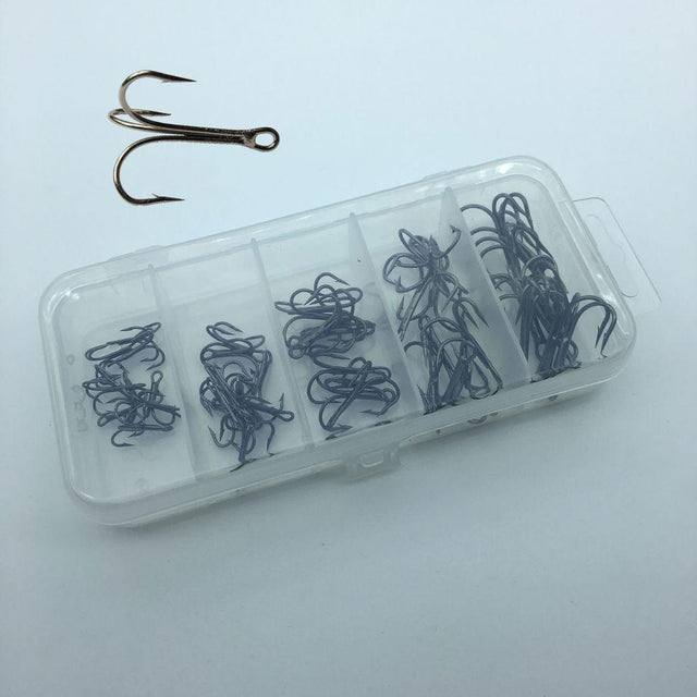 Rompin 50pc/boxFishing Hook High Carbon Steel Treble Round Bent Treble Saltwater Bass 2#-10# - V.I.P Digital Presence