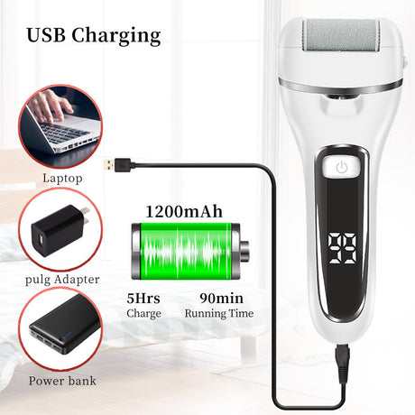 Electric foot grinder automatic rechargeable foot skin remover dead skin callus grinder pedicure tool - V.I.P Digital Presence