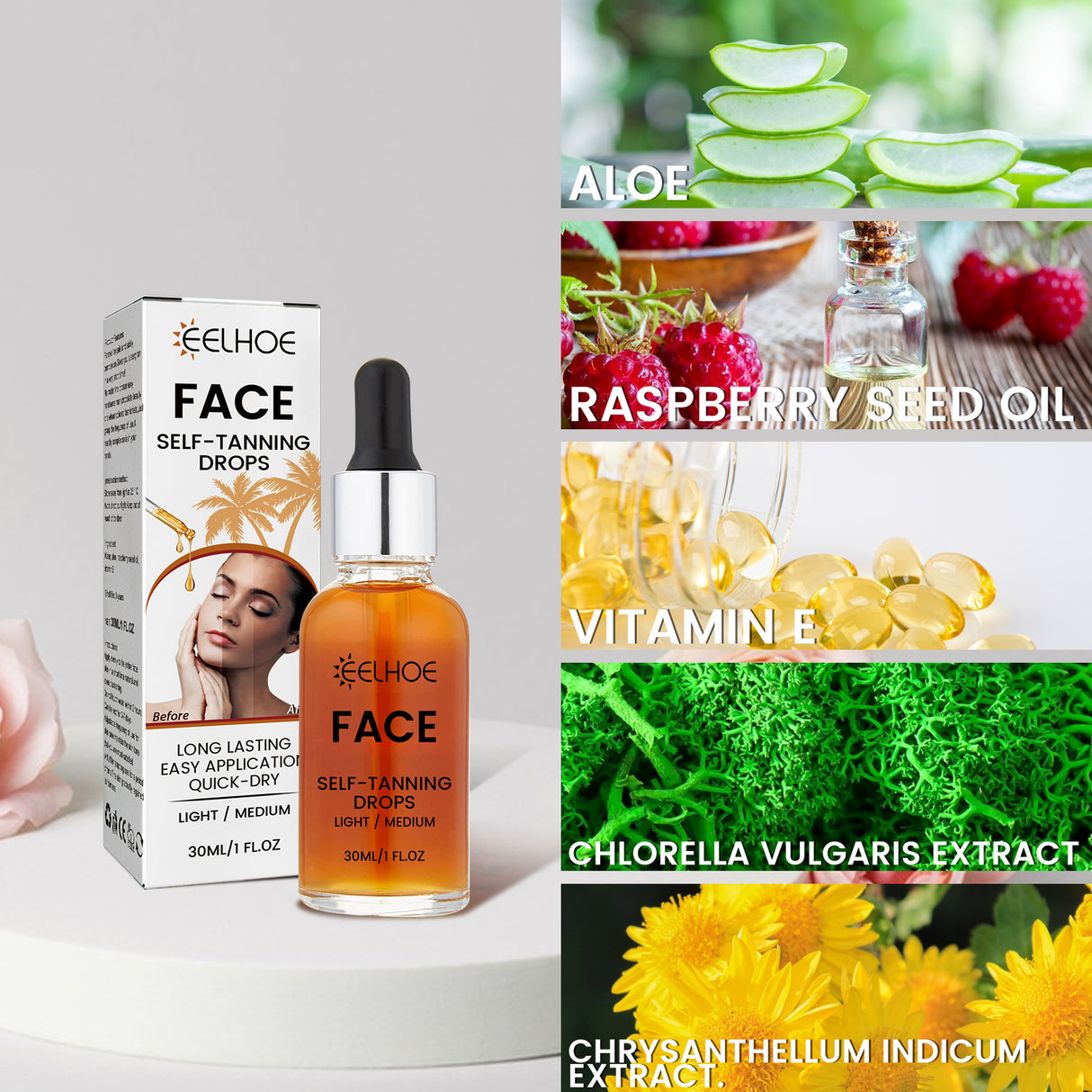 Face Self-Tanning Drops, Natural Fashion Wheat Bronzer Moisturizing Skin Anti-Sunburn Solution - V.I.P Digital Presence