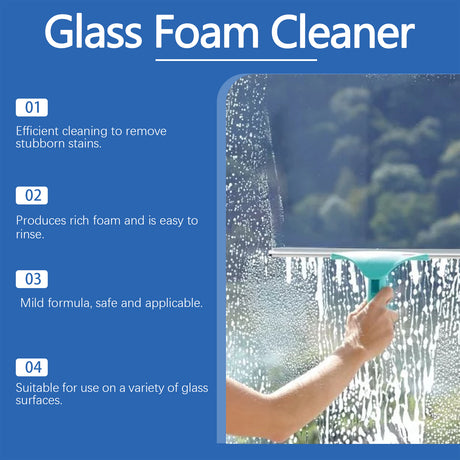 Glass Foam Cleaner cleans oil stains with refurbished daily maintenance glass cleaning spray - V.I.P Digital Presence
