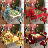 Christmas printed tablecloth, chair cover, waterproof, oil resistant, festive decoration, dining table cloth, chair cover, universal household use - V.I.P Digital Presence