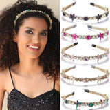 Crystal flower set with colorful glass diamond fine edge hair hoop - V.I.P Digital Presence