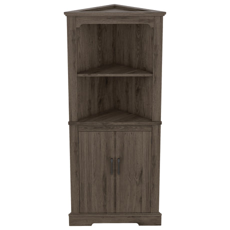 Tall Corner Cabinet with Doors for living room, bathroom,Dining Room or Kitchen,color:Dark walnut - V.I.P Digital Presence