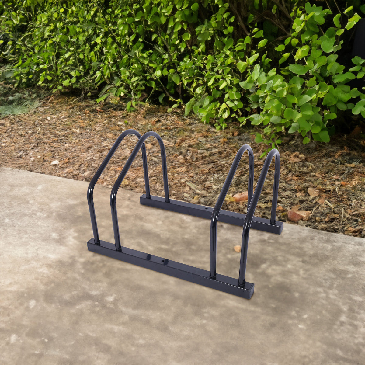 2 bicycle parking racks 22-28 inch wheel supports, maximum tire width 2.15 inches, black painted - V.I.P Digital Presence