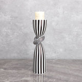 Creative Irregular Resin Candle Holder Living Room Desktop Black White Stripe Candle Holder Decoration Home Candle Container - V.I.P Digital Presence