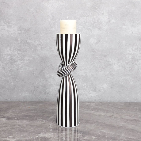 Creative Irregular Resin Candle Holder Living Room Desktop Black White Stripe Candle Holder Decoration Home Candle Container - V.I.P Digital Presence
