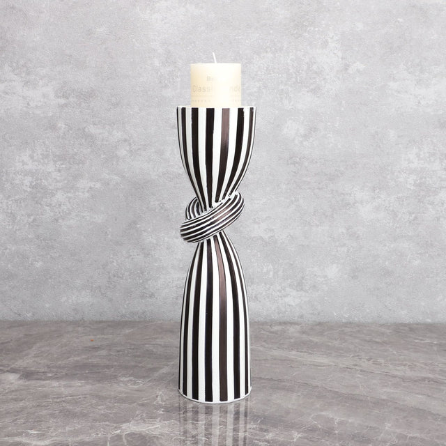 Creative Irregular Resin Candle Holder Living Room Desktop Black White Stripe Candle Holder Decoration Home Candle Container - V.I.P Digital Presence