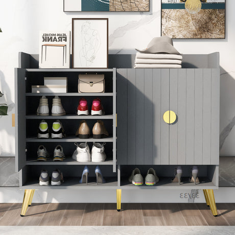 U-Can shoe cabinet with door, 11 layer shoe cabinet with adjustable shelves, modern wooden shoe cabinet (matte surface) - V.I.P Digital Presence