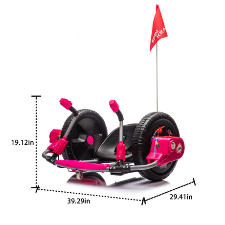 12V Kids Ride On Electric Toy,2WD,16'' exaggerated wheel,Dual handle control for 360 degree flexible steering and rotation - V.I.P Digital Presence