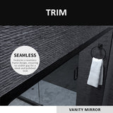 24x36 inch aluminum frame round rectangular bathroom wall mirror, matte black rust proof, tempered glass mirror - V.I.P Digital Presence