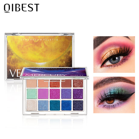 QIBEST Starry Eye Shadow Earth Color Mashed Potato Pearlescent Matte Glitter Eyeshadow Powder 15 Color Eyeshadow - V.I.P Digital Presence