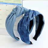 Hair hoop fashion denim fabric middle knot hair clip headband for girls going out headwear - V.I.P Digital Presence