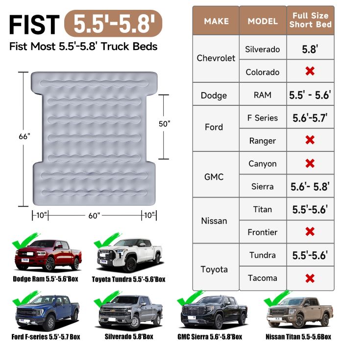 Umbrauto Built-in Pump Truck Bed Air Mattress for 5.5-5.8ft Auto Inflate Short Truck Bed Air Mattress 2.0 - V.I.P Digital Presence