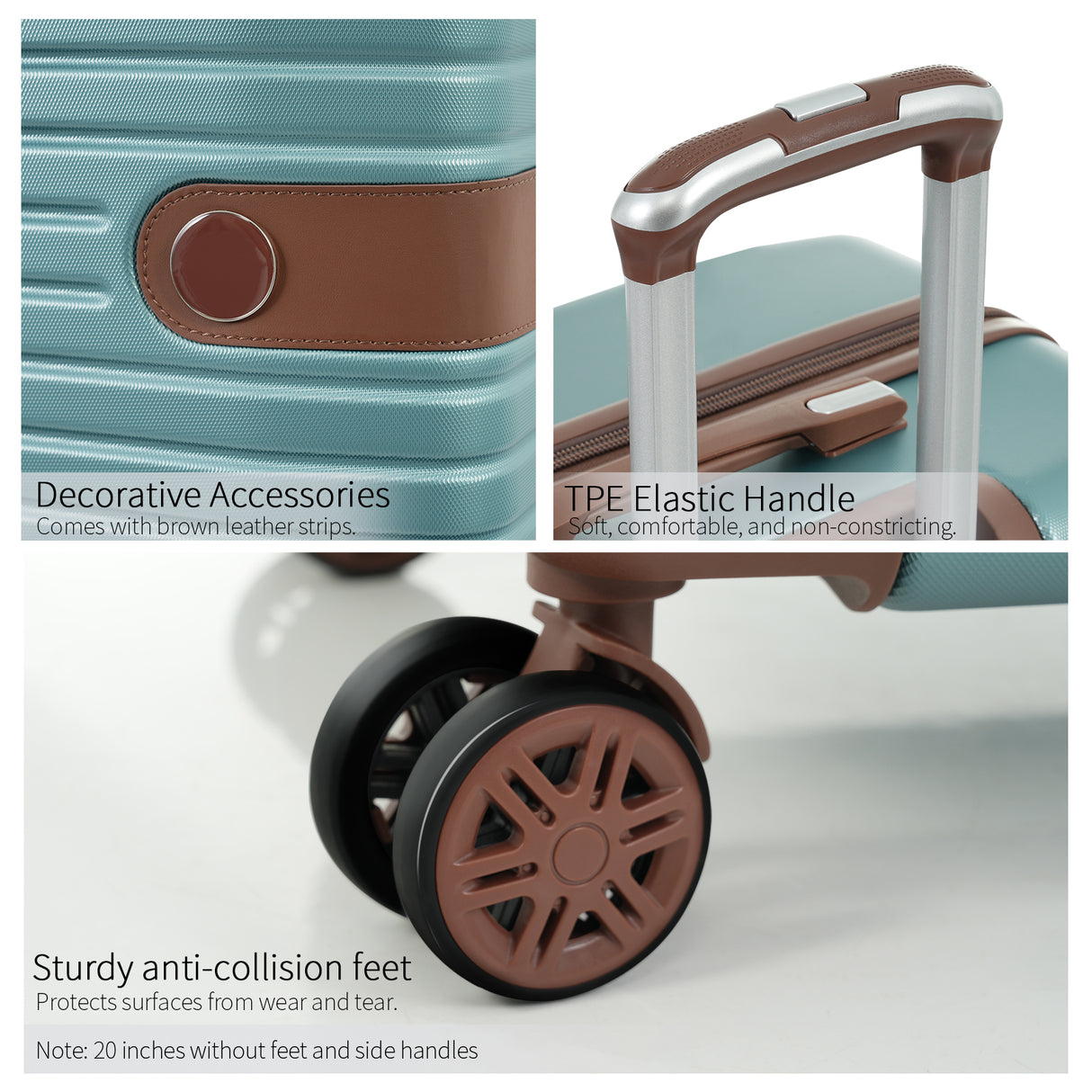 Luggage Sets 3 Piece Carry on Luggage 22x14x9 Airline Approved, Lightweight Hardshell ABS Suitcases with Wheels, 20 inch, Blue - V.I.P Digital Presence