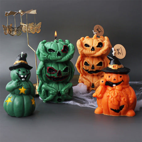 New Halloween Pumpkin Ghost Silicone Candle Mold Frog Owl Fox Pumpkin Animal Scented Plaster Resin - V.I.P Digital Presence