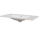 36" Single Bathroom Vanity Top with White Basin  3-Faucet Holes Ceramic  White - V.I.P Digital Presence