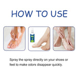 Foot Deodorant Reliever Sweat, Odor, Itchy, Dry Foot Deodorant Treatment Spray