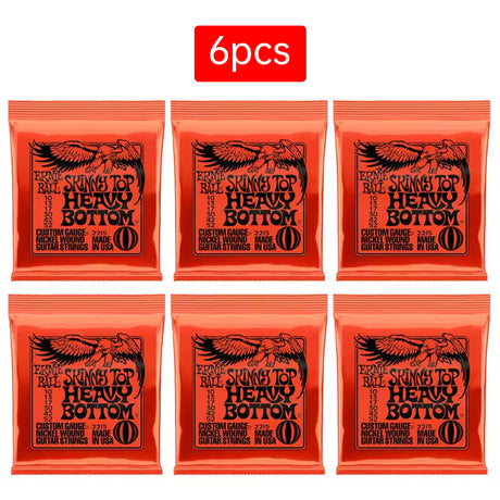 6 sets of Ernie Ball Slinky guitar strings (models 2003, 2215, 2223, 2221, nickel - wound) for electric & acoustic guitars - V.I.P Digital Presence