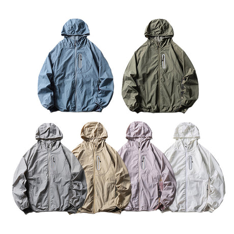 Camouflage Spliced Thin Hooded Sun Protection Clothing Men's Outdoor Sports Reflective Design Casual Jacket Trendy - V.I.P Digital Presence