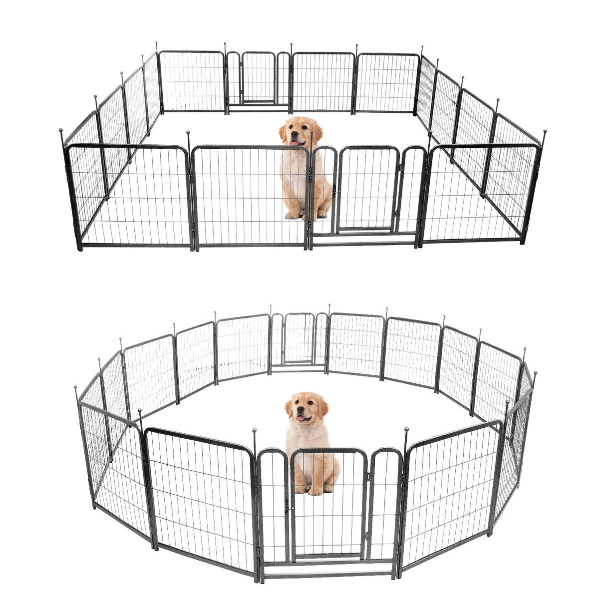 16 Panels Dog Playpen for outdoor,yard,camping,24"Height dog fence with 2 doors. - V.I.P Digital Presence
