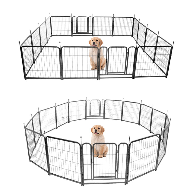 16 Panels Dog Playpen for outdoor,yard,camping,24"Height dog fence with 2 doors. - V.I.P Digital Presence