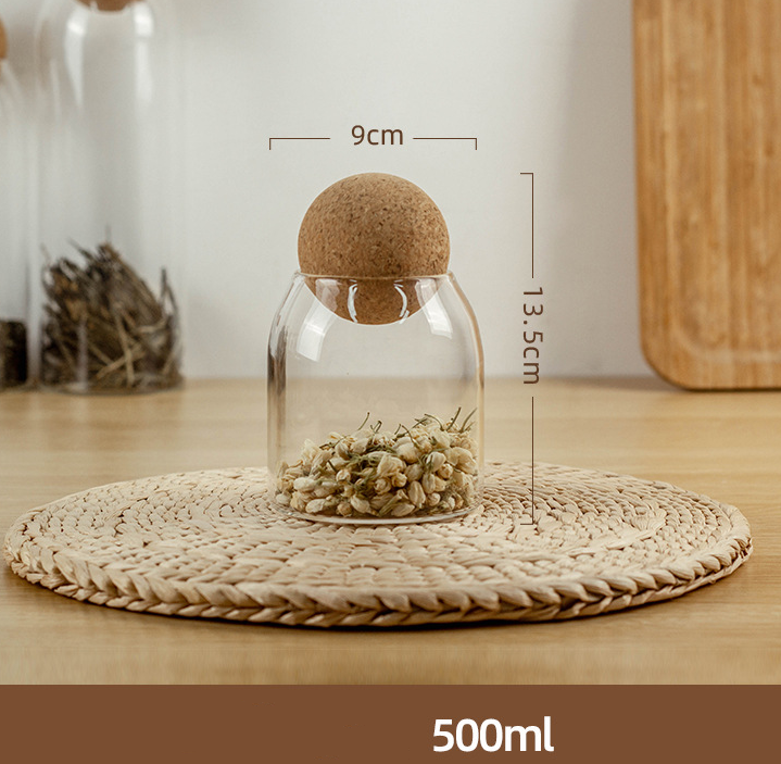 Food Storage Glass Jar with Wood Lid Ball Clear - V.I.P Digital Presence