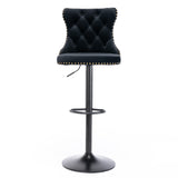 Black,Set of 225-33 Inch,17.7 inch base, Modern Upholstered Bar Stools with Backs Comfortable Tufted for Home Pub and Kitchen
