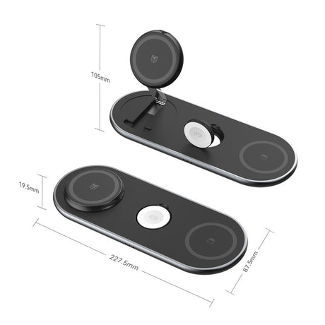 Foldable wireless convenient 3-in-1 magnetic wireless fast charging suitable for Apple 3-in-1 wireless charging - V.I.P Digital Presence