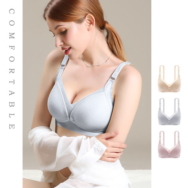 Nursing Underwear Maternity Underwear Front Open Buckle Thin Seamless Bra Cotton Lining Large Size Nursing Bra - V.I.P Digital Presence