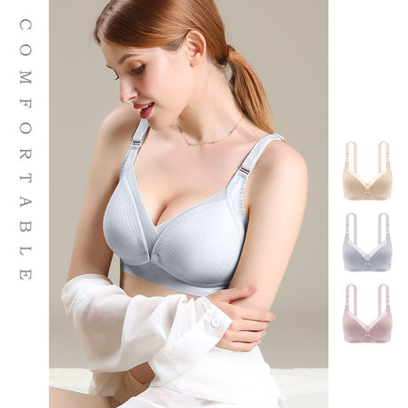 Nursing Underwear Maternity Underwear Front Open Buckle Thin Seamless Bra Cotton Lining Large Size Nursing Bra - V.I.P Digital Presence