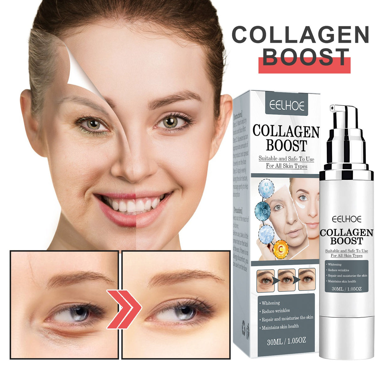 EELHOE Collagen Anti Wrinkle Cream Collagen Is Reconstituted Against Aging To Weaken Fine Lines Moisturize And Tighten Skin - V.I.P Digital Presence