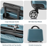 Carry-on Luggage 20 Inch Front Open Luggage Lightweight Suitcase with Front Pocket and USB Port, 1 Portable Carrying Case  Blue