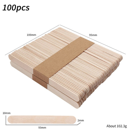 100-Piece Bag of Disposable Wooden Sticks for Hair Removal Waxing and Scraping Tools - V.I.P Digital Presence