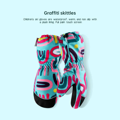 Winter children skiing gloves cycling waterproof windproof cashmere thick warm gloves children - V.I.P Digital Presence